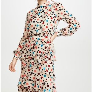 Saloni Isa bubble gum ruffled dress